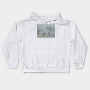 Fog, Voisins by Alfred Sisley Kids Hoodie